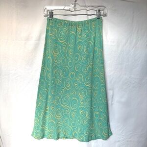 Blue-green A-Line Midi Skirt Resort Wear